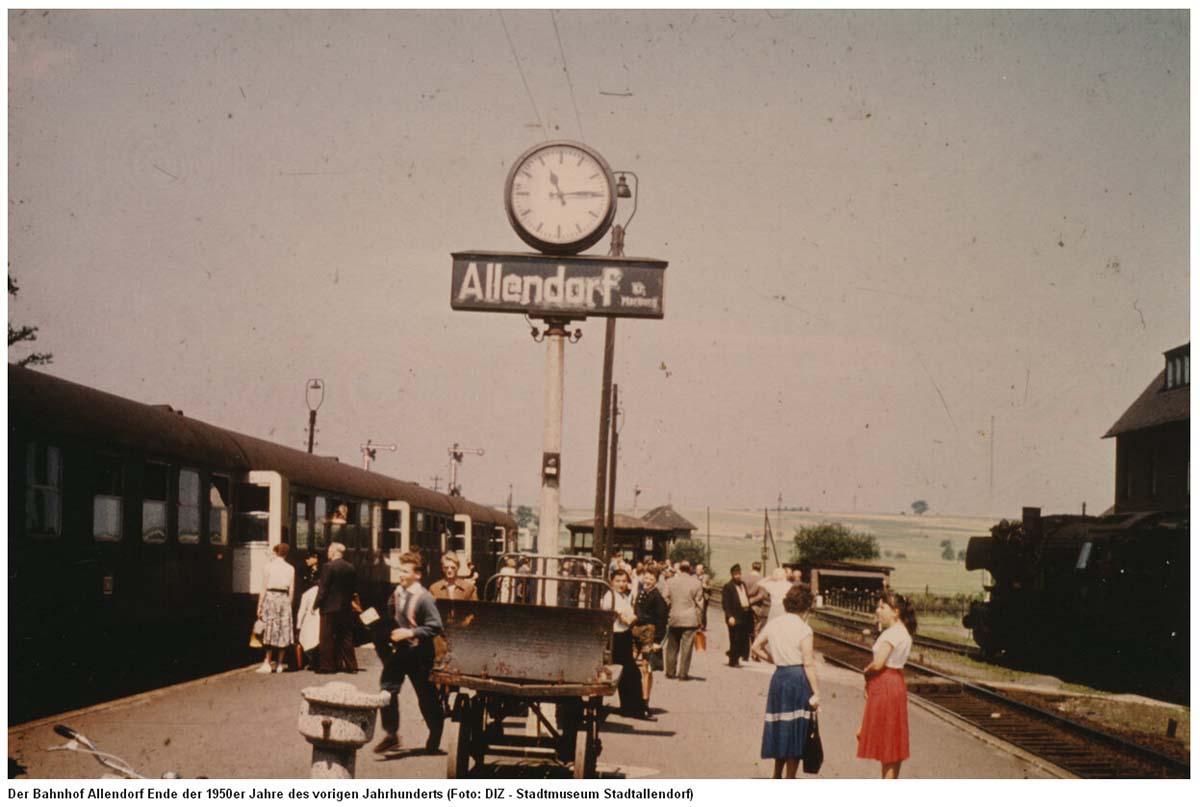 Stadtallendorf. Bahnhof Allendorf, ende der 1950er Jahre