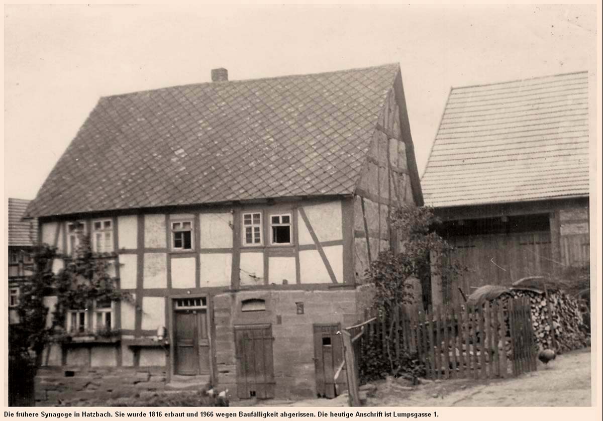 Stadtallendorf. Hatzbach - frühere Synagoge am Lumpsgasse 1 (1816 erbaut)