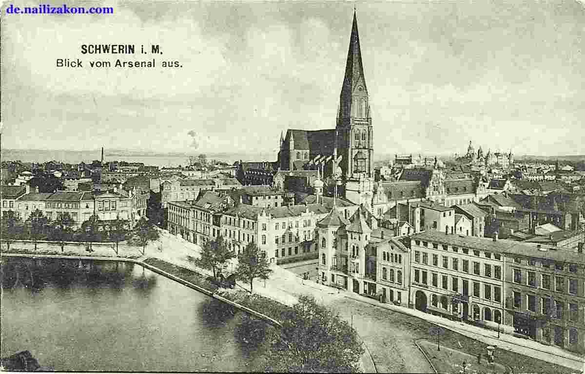 Schwerin. Blick vom Arsenal aus, 1918