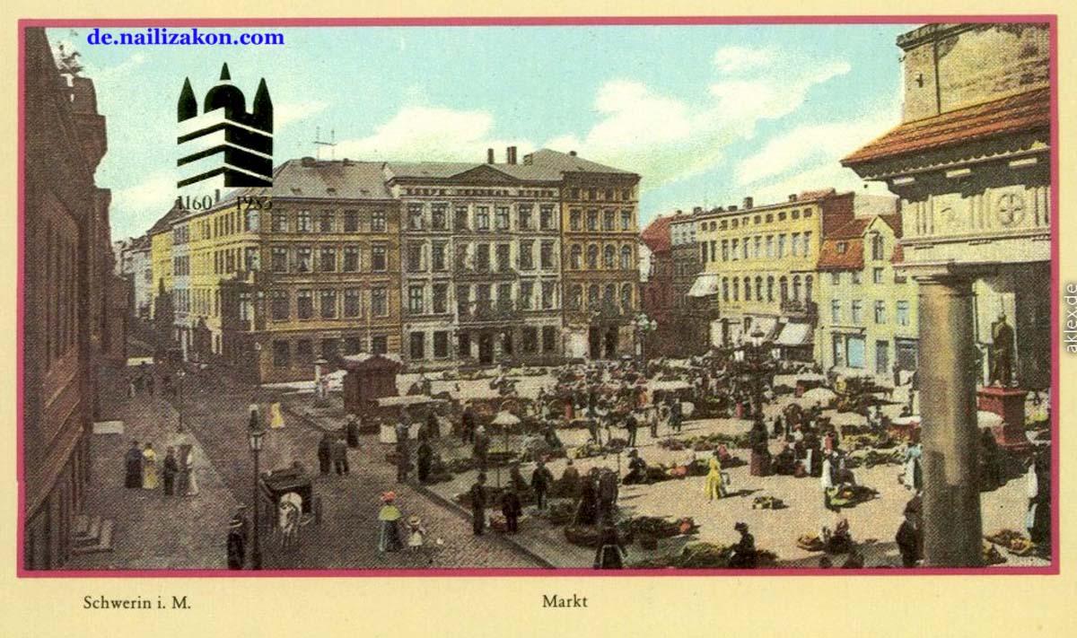 Schwerin. Marktplatz, 1910
