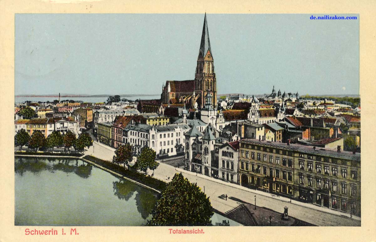 Schwerin. Panorama der Stadt, 1911