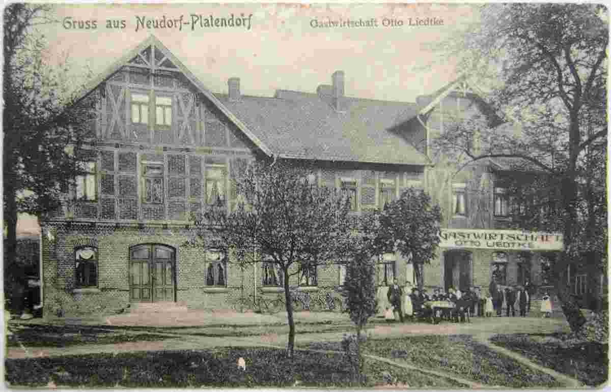 Sassenburg. Neudorf-Platendorf - Gastwirtschaft von Otto Liedtke um 1910
