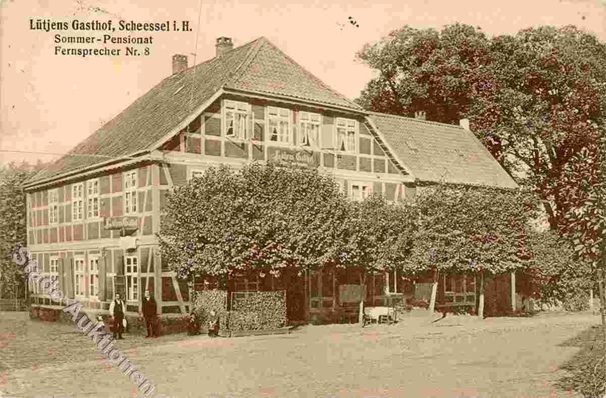 Scheeßel. Lütjens Gasthaus, Sommer Pensionat, 1914