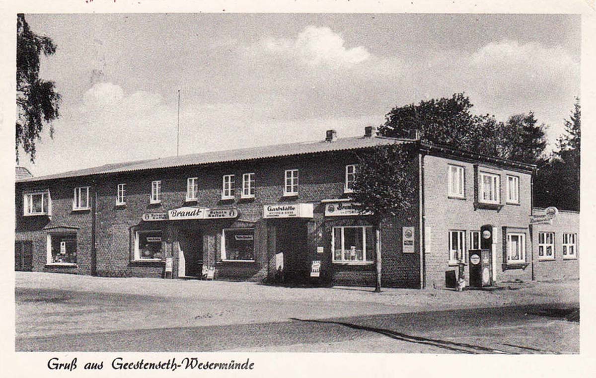Schiffdorf. Geestenseth - Gasthof Brummerloh, Kaufhaus Brandt, 1959