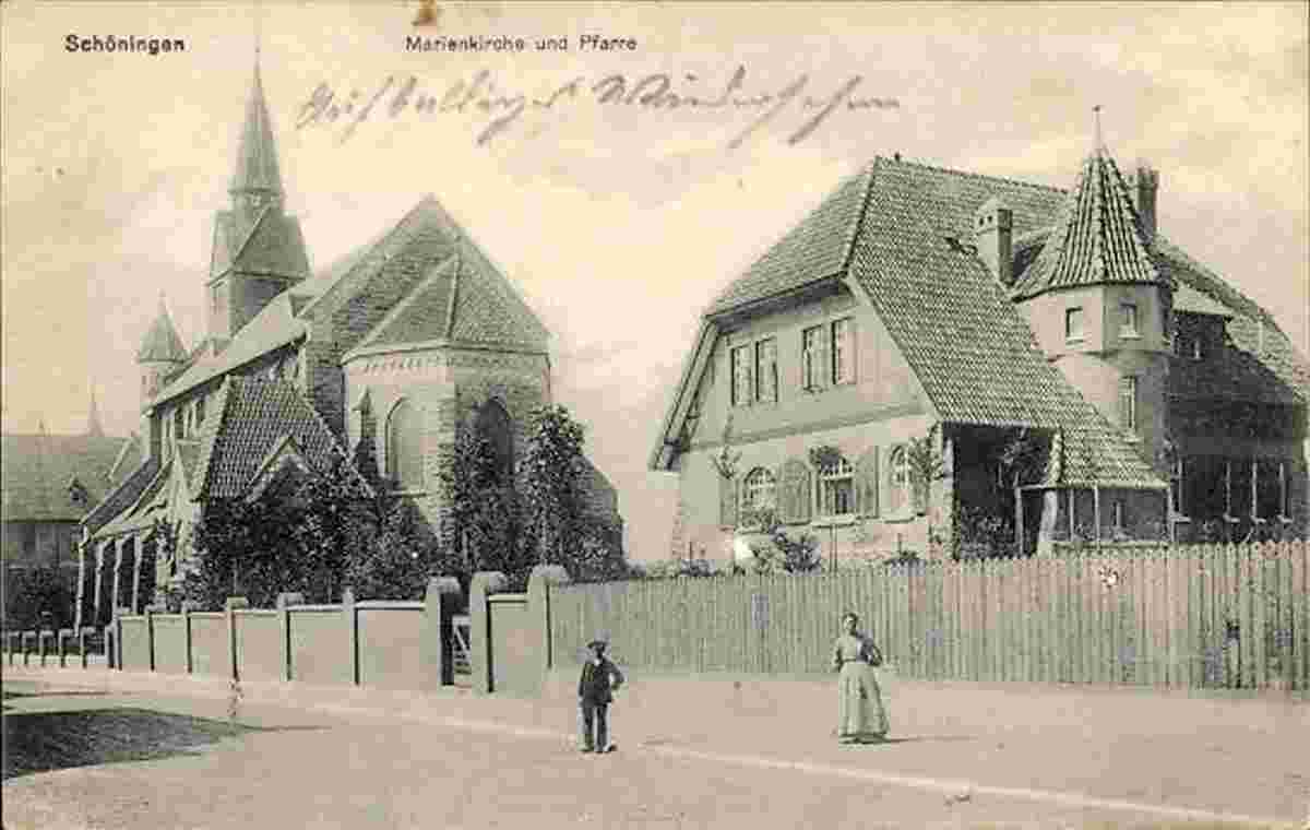 Schöningen. Marienkirche und Pfarre, 1917