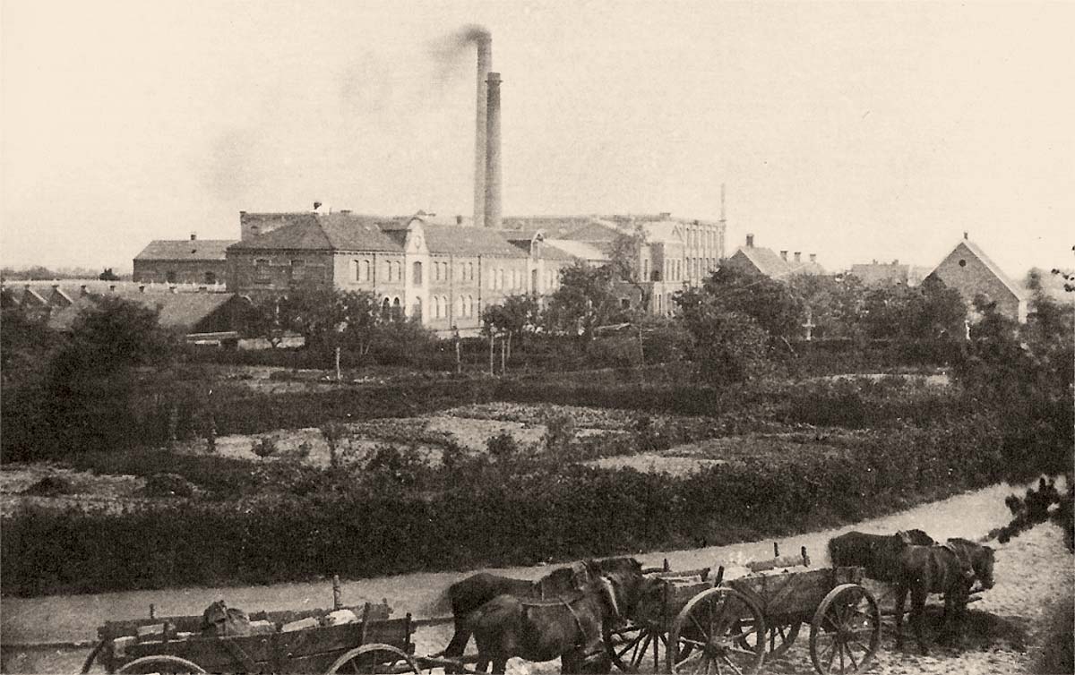 Schüttorf. Textilfabrik 'Schlikker und Söhne' mit Blick von Ohner Straße, 1890
