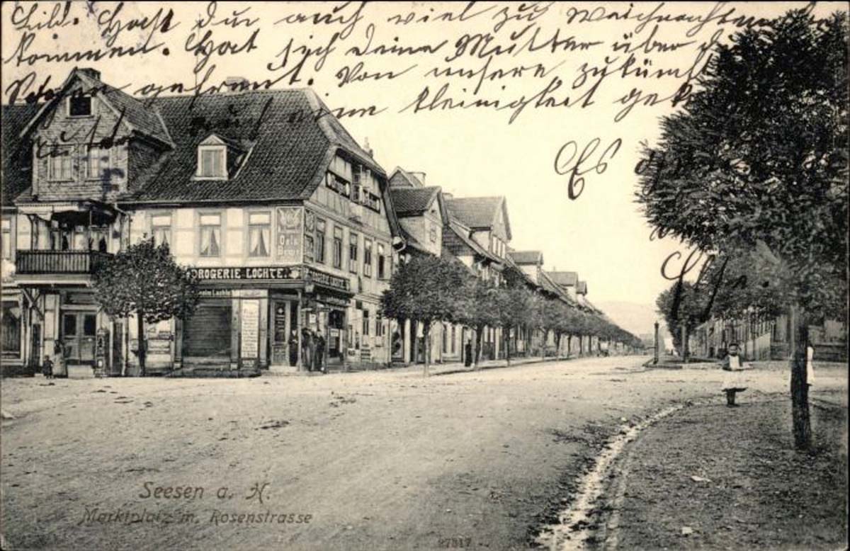 Seesen. Marktplatz und Rosenstraße, 1912
