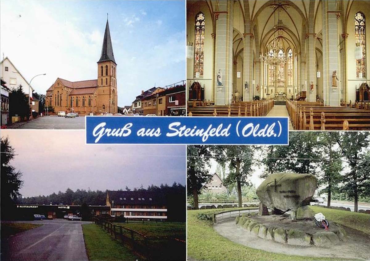 Steinfeld (Oldenburg). Kriegsdenkmal und Kirche