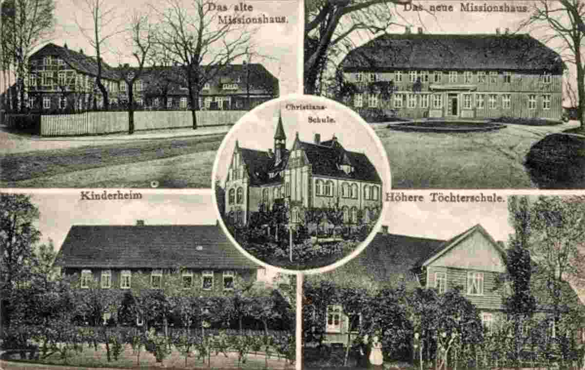 Südheide. Hermannsburg - Altes und neues Missionshaus, Höhere Töchter und Christian Schule, Kinderheim