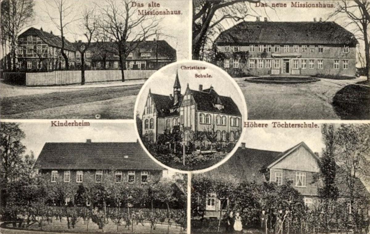 Südheide. Hermannsburg - Altes und neues Missionshaus, Höhere Töchter und Christian Schule, Kinderheim