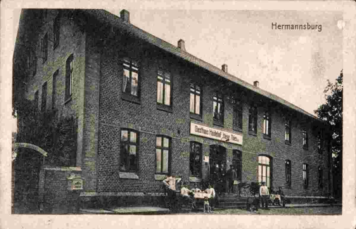 Südheide. Hermannsburg - Gasthof Heidehof, Inhaber Heinrich Thies, 1902