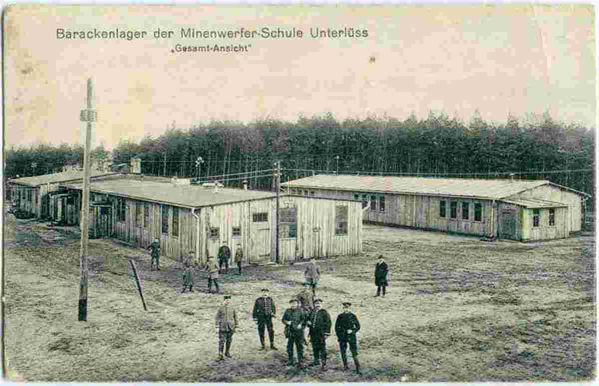 Südheide. Unterlüss - Barackenlager der Minenwerfer-Schule, 1918