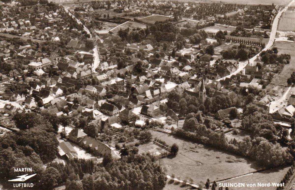 Luftaufnahme auf Sulingen von Nord-West, 1968