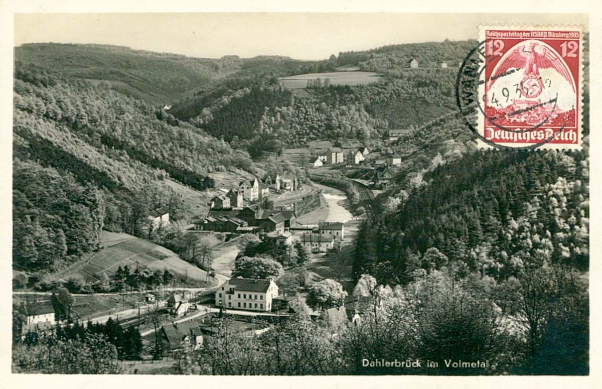 Schalksmühle. Blick auf Dahlerbrücke, 1935