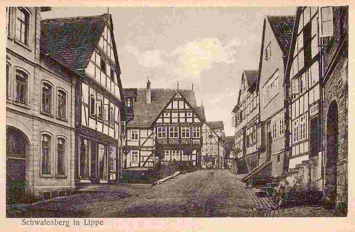 Schwalenberg - Lippe Straße, Fachwerkhäuser, 1919