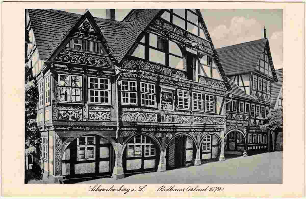 Schwalenberg - Rathaus, erbaut 1579, 1930