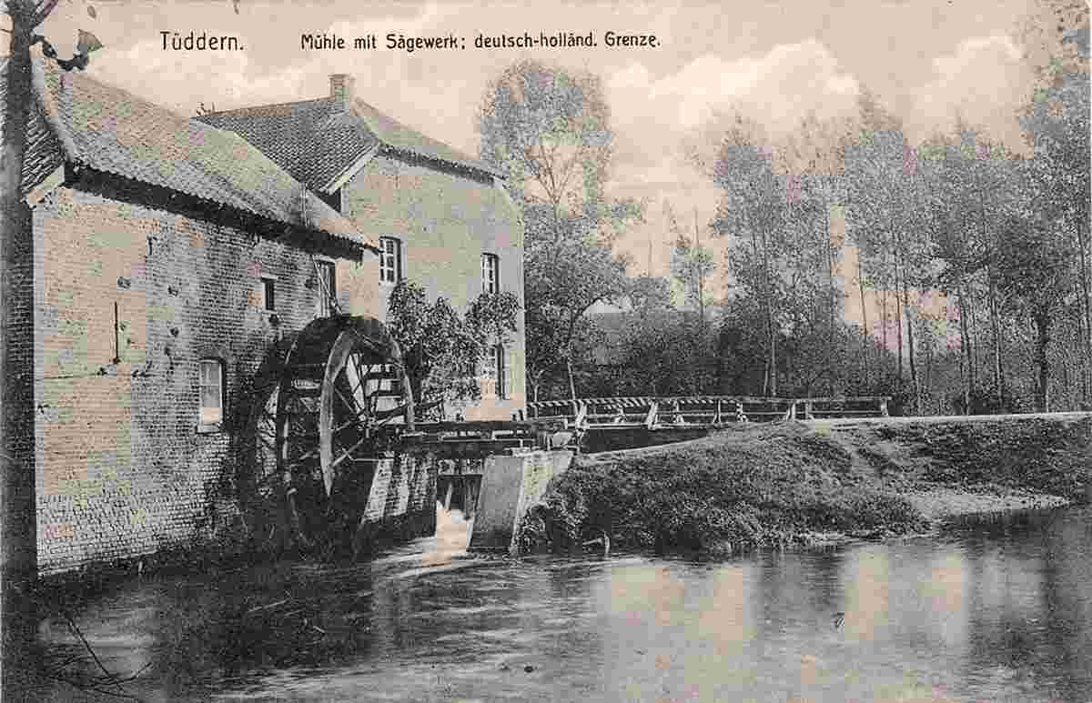 Selfkant. Tüddern - Mühle mit Sägewerk, deutsch-holland grenze, 1911