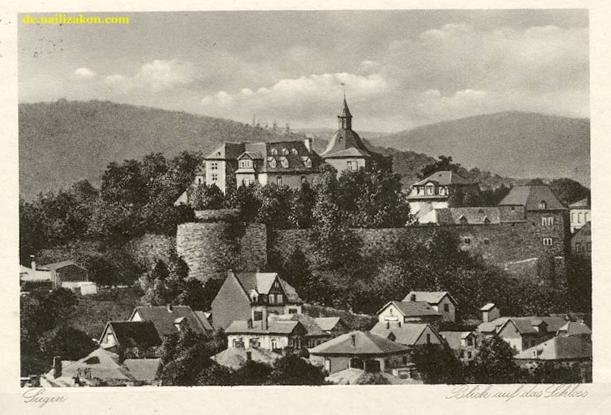 Siegen. Blick auf das Schloß, 1938