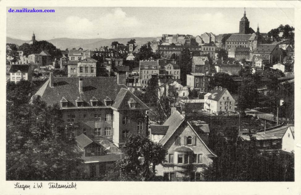 Siegen. Panorama der Stadt, 1950