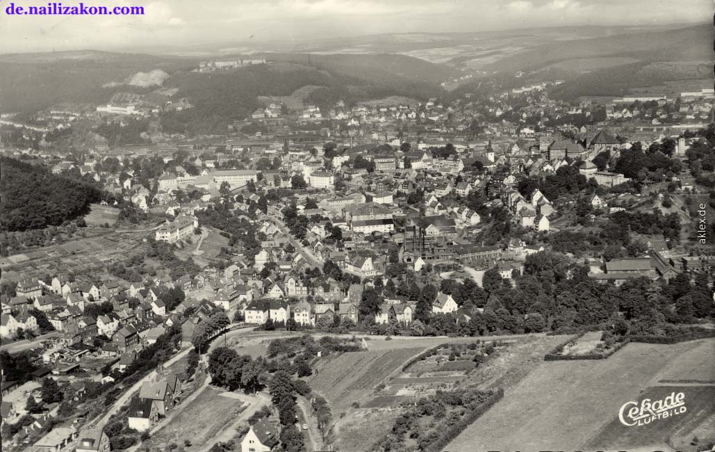Siegen. Panorama der Stadt, 1957