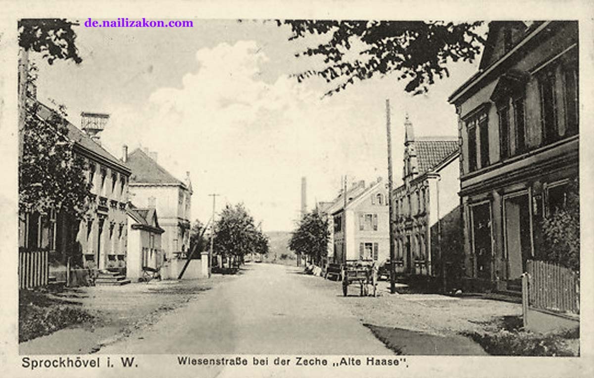 Sprockhövel. Wiesenstraße bei der Zeche 'Alte Haase', 1917