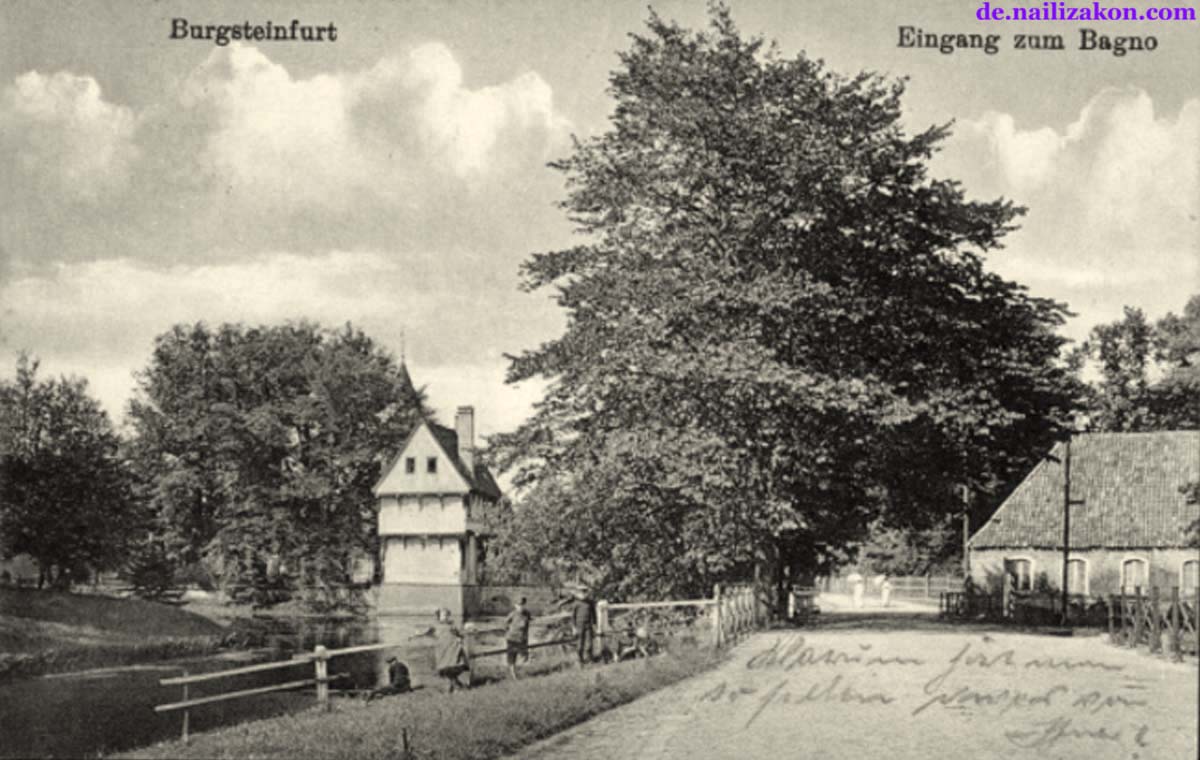 Steinfurt. Burgsteinfurt - Eingang zum Bagno, 1917