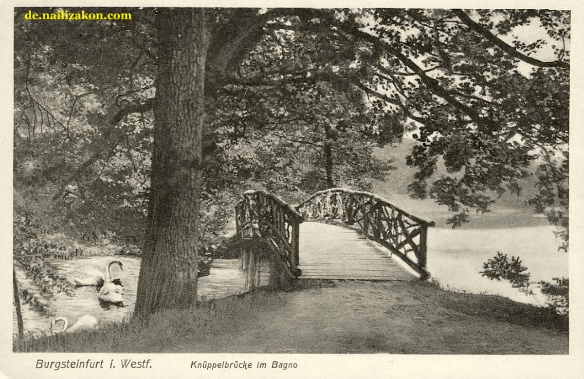 Steinfurt. Burgsteinfurt - Knüppelbrücke in Bagno, 1929