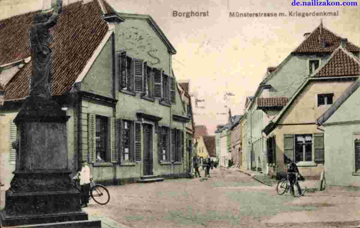 Steinfurt. Münsterstraße, Kriegerdenkmal, 1909