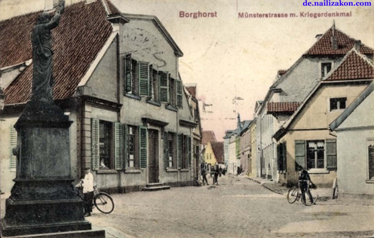 Steinfurt. Borghorst - Münsterstraße, Kriegerdenkmal, 1909