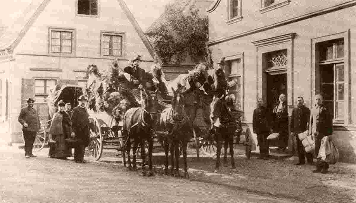 Südlohn. Die letzte Post am 30 September 1902 vor der Poststation Hotel Föcking