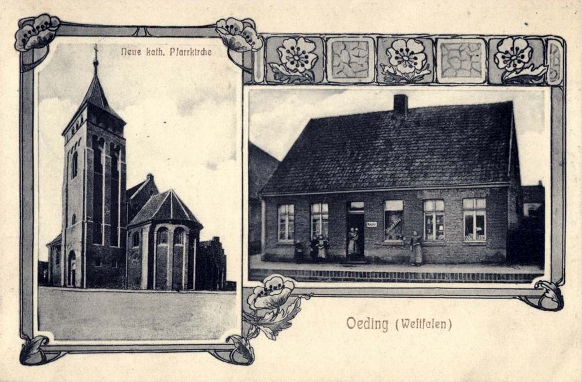 Südlohn. Oeding - Neue Katholische Pfarrkirche, Laden Johann Otto, 1913