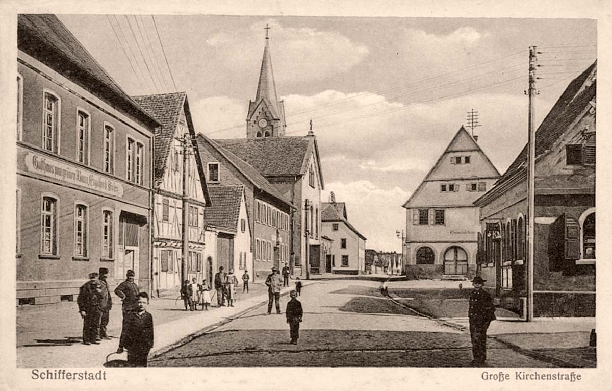 Schifferstadt. Große Kirchenstraße, 1918