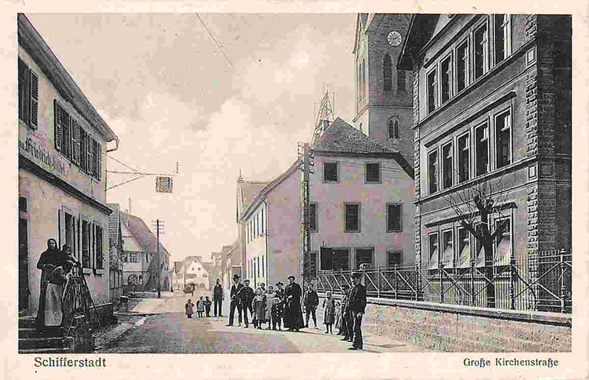 Schifferstadt. Große Kirchenstraße, 1918