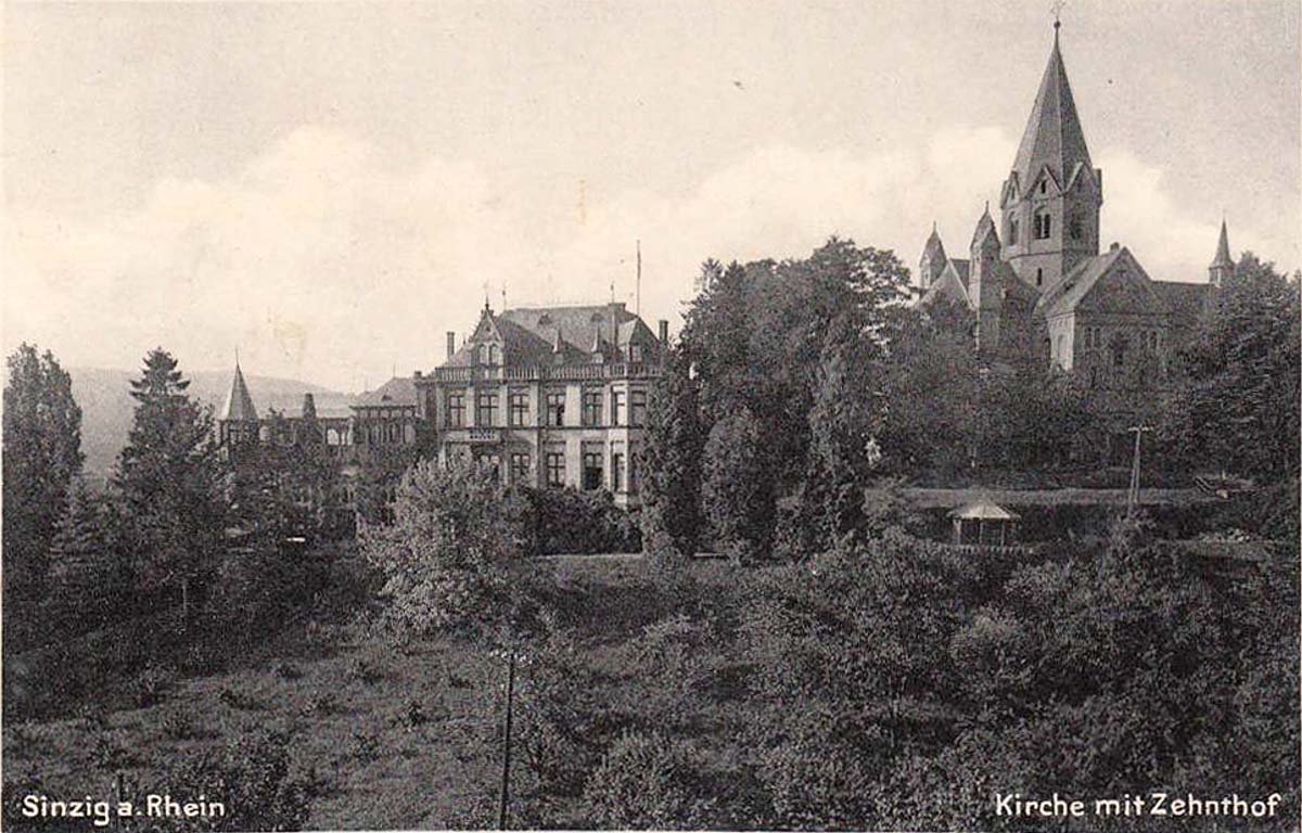 Sinzig. Kirche mit Zehnthof, 1933