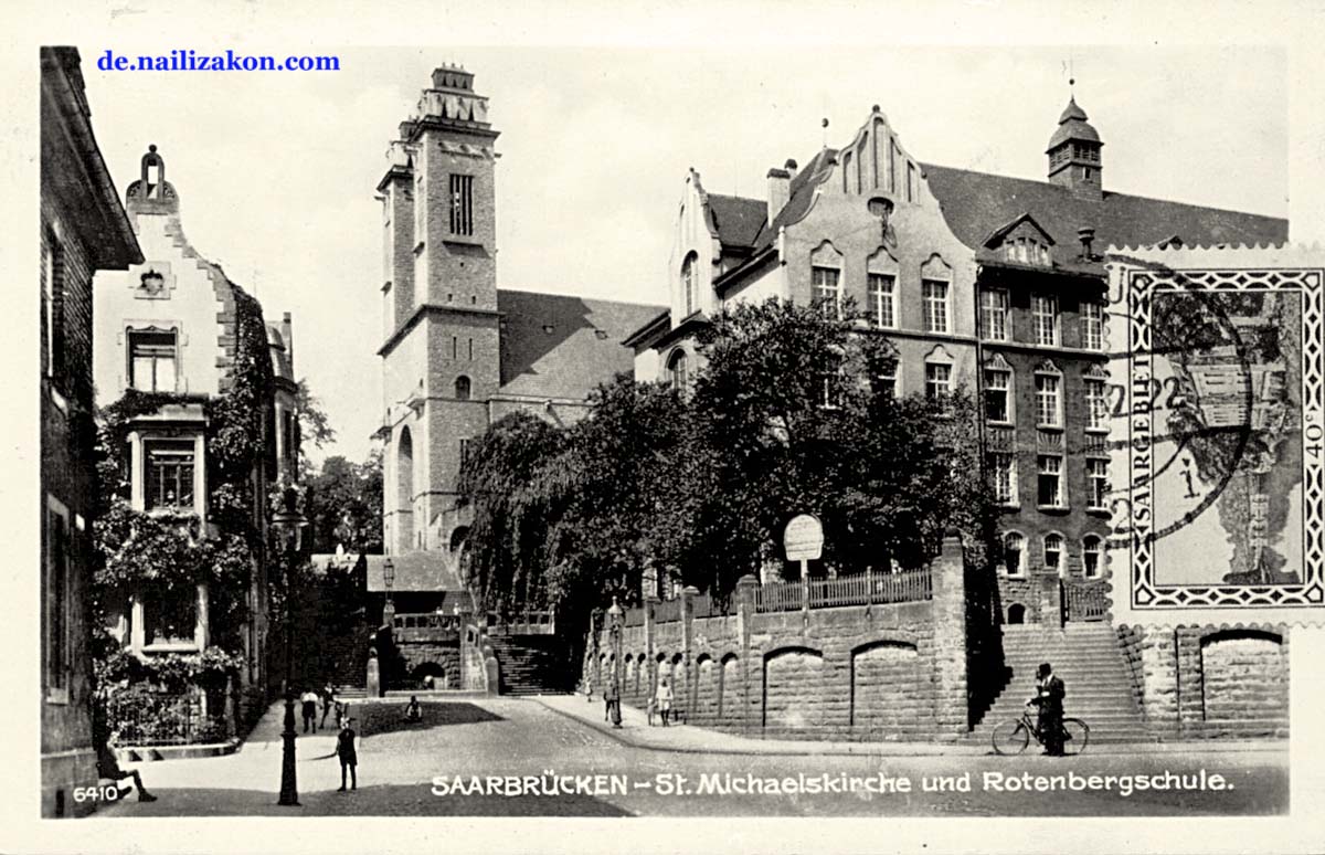 Saarbrücken. St Michaelskirche und Rotenbergschule