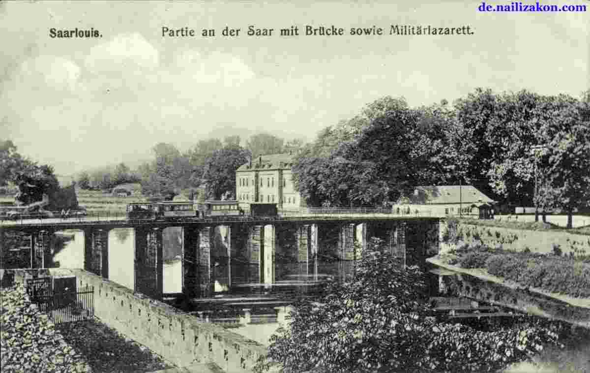 Saarlouis. Brücke over Saar