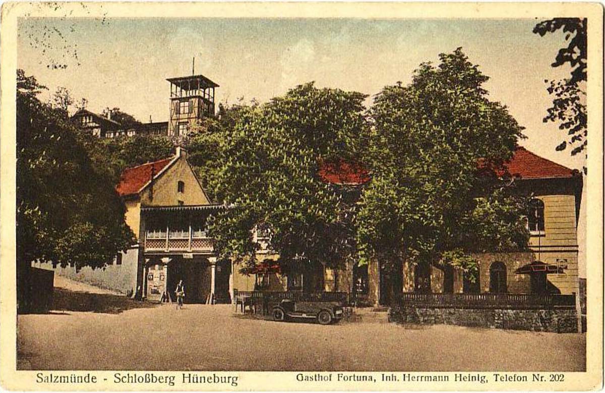 Salzatal. Salzmünde - Schlossberg Hüneburg - Gasthof Fortuna