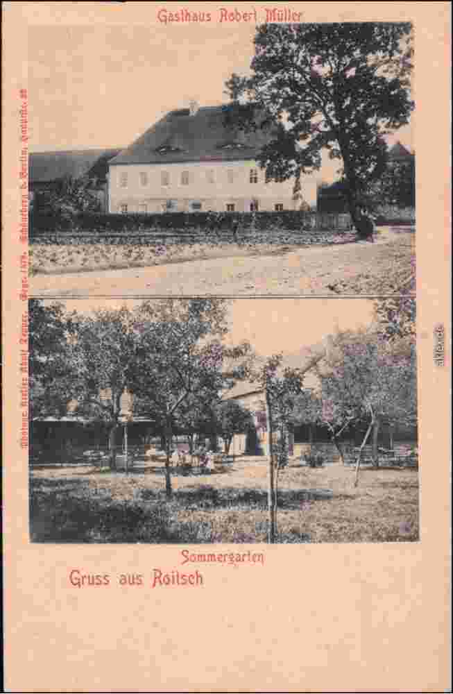 Sandersdorf-Brehna. Roitzsch - Gasthaus Robert Müller, Sommergarten, 1916