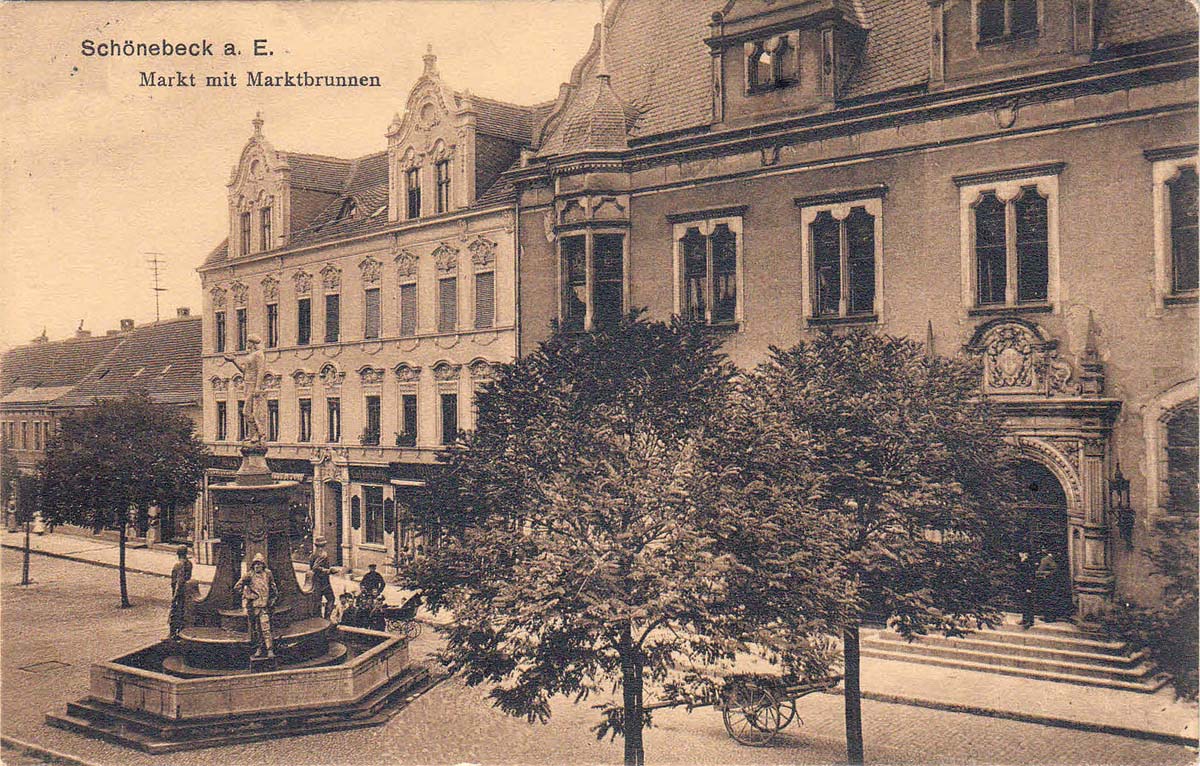 Schönebeck (Elbe). Brunnen am Marktplatz, 1917