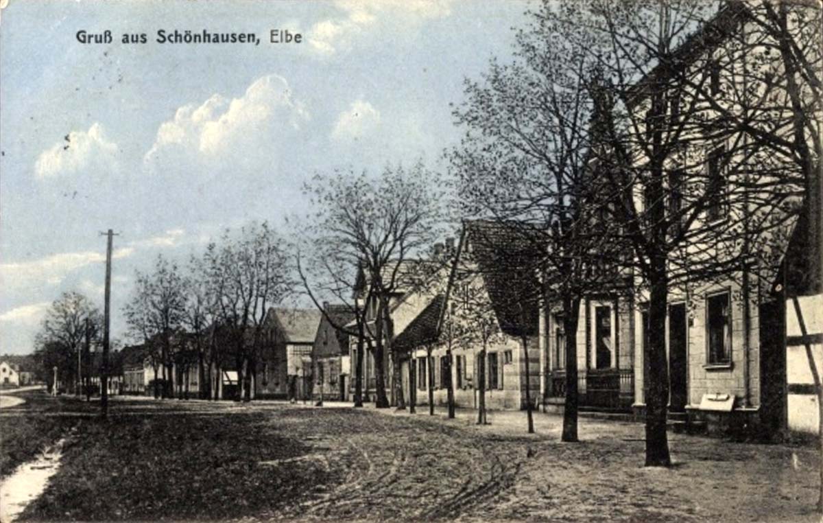 Schönhausen (Elbe). Blick zur Ortschaft