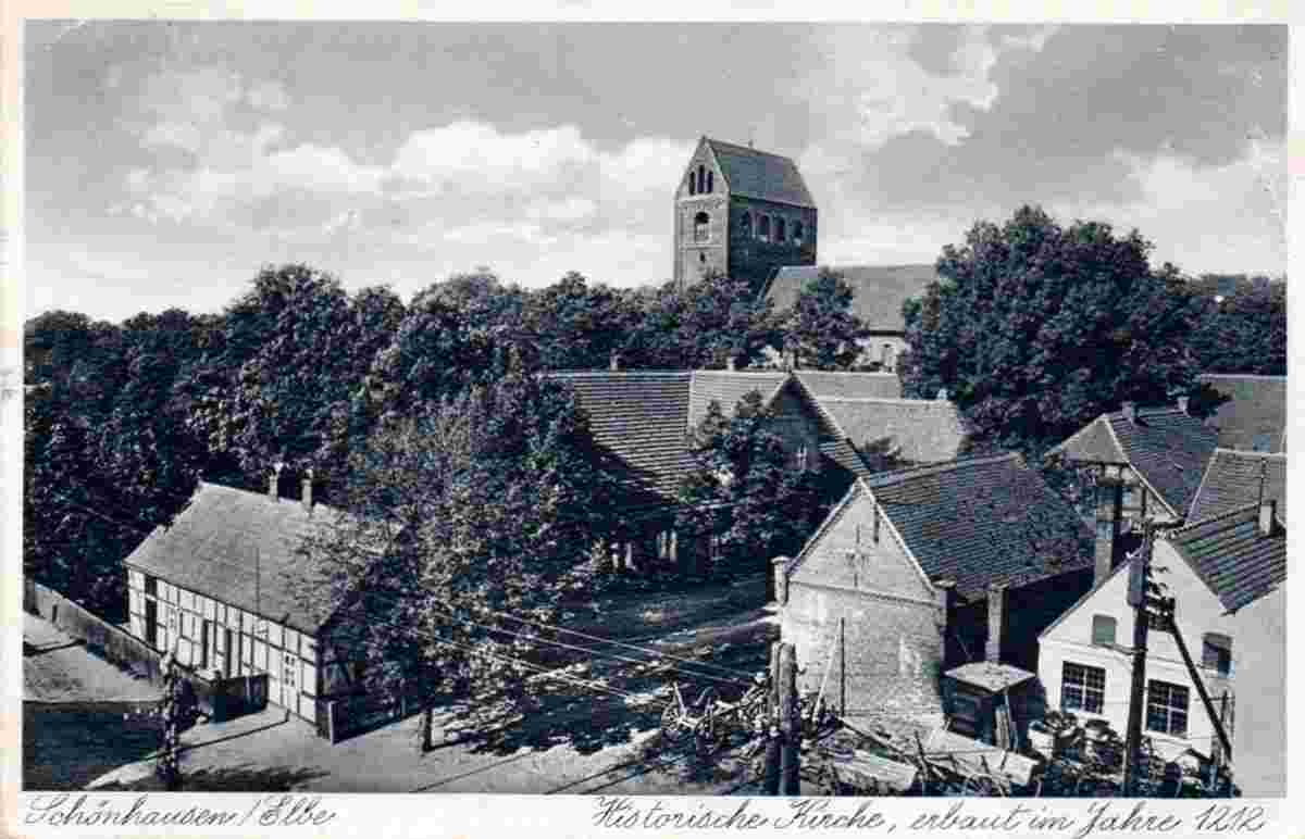 Schönhausen. Historische Kirche, erbaut im Jahre 1212, 1940