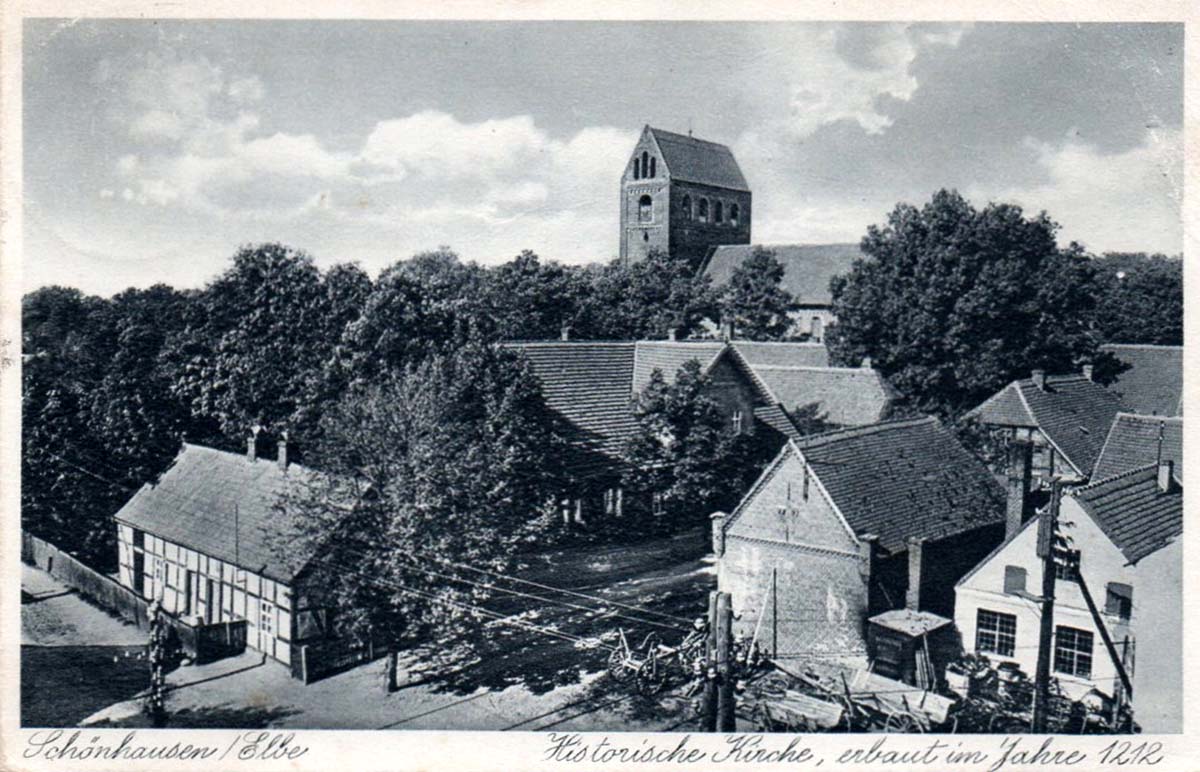 Schönhausen (Elbe). Historische Kirche, erbaut im Jahre 1212, 1940