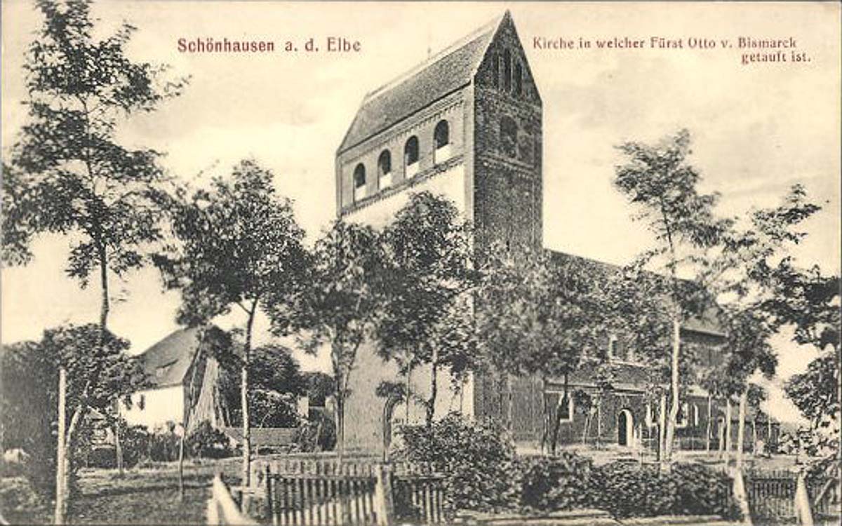 Schönhausen (Elbe). Kirche in der Otto von Bismarck getauft wurde