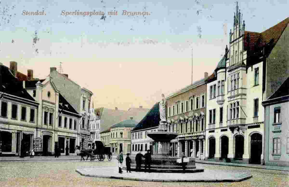 Stendal. Sperlingsplatz mit Brunnen