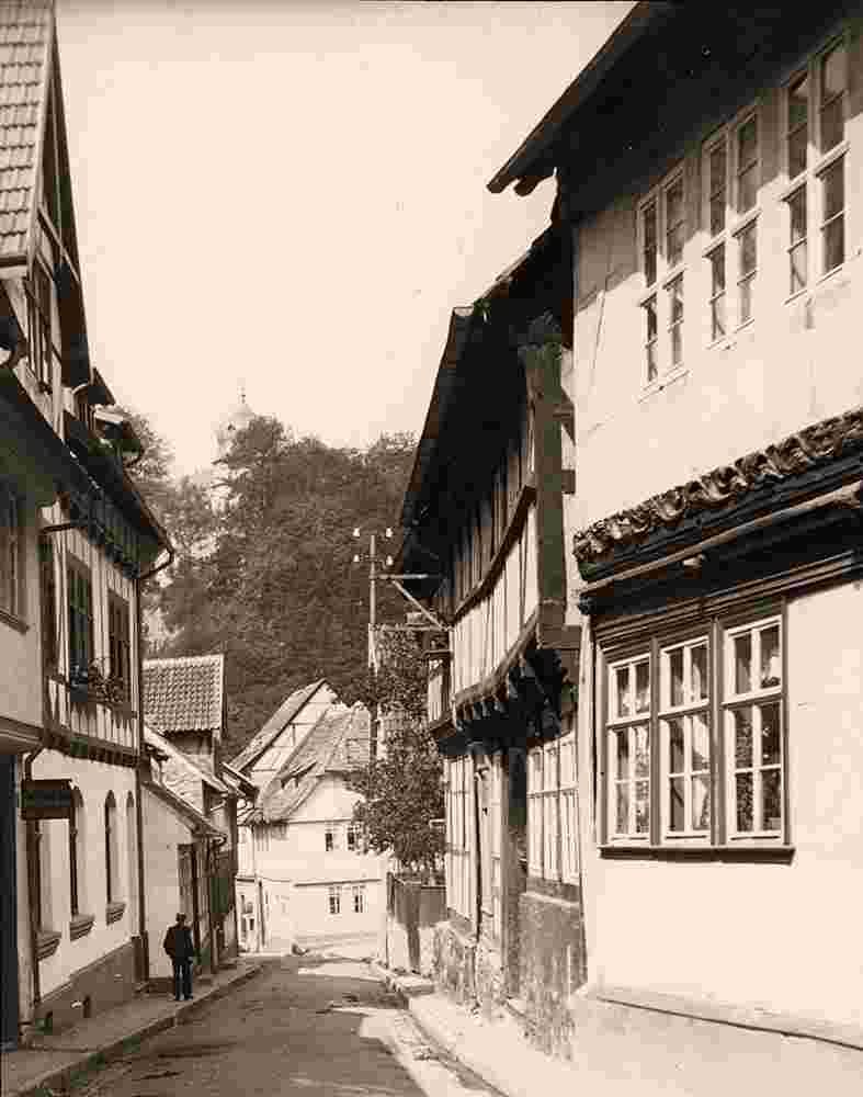 Südharz. Stadt Stolberg - Blick auf straße, 1909