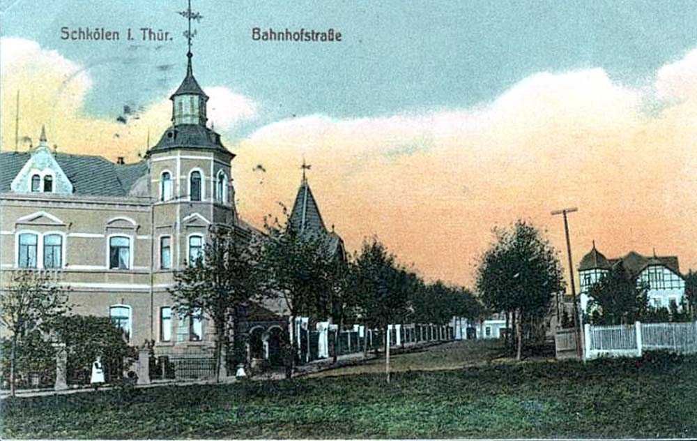 Schkölen. Bahnhofstraße, 1909