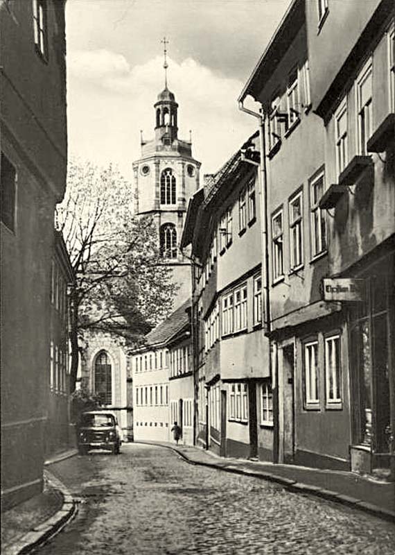 Schleusingen. Panorama von Stadtstraße, 1977