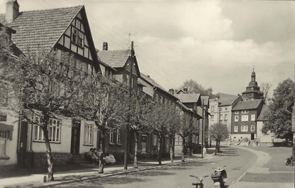 Stadtlengsfeld. Marktstraße mit Wohnhäusern, 1963
