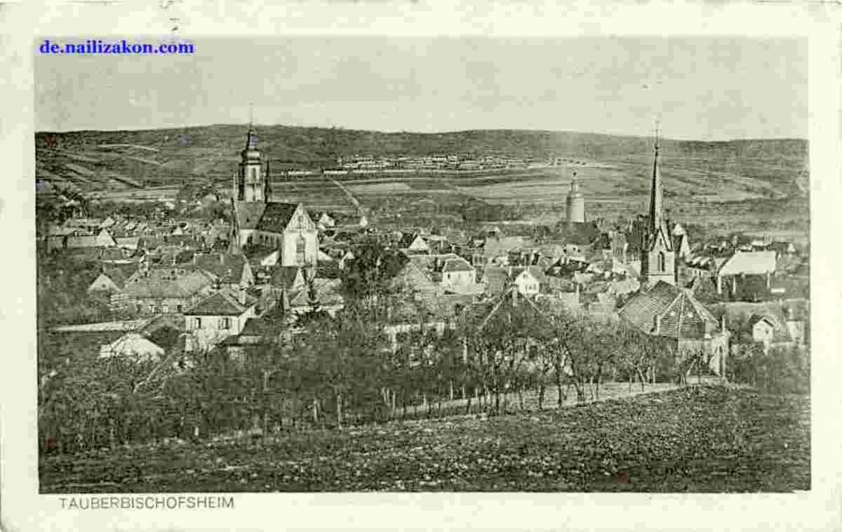 Tauberbischofsheim. Panorama der Stadt, 1922