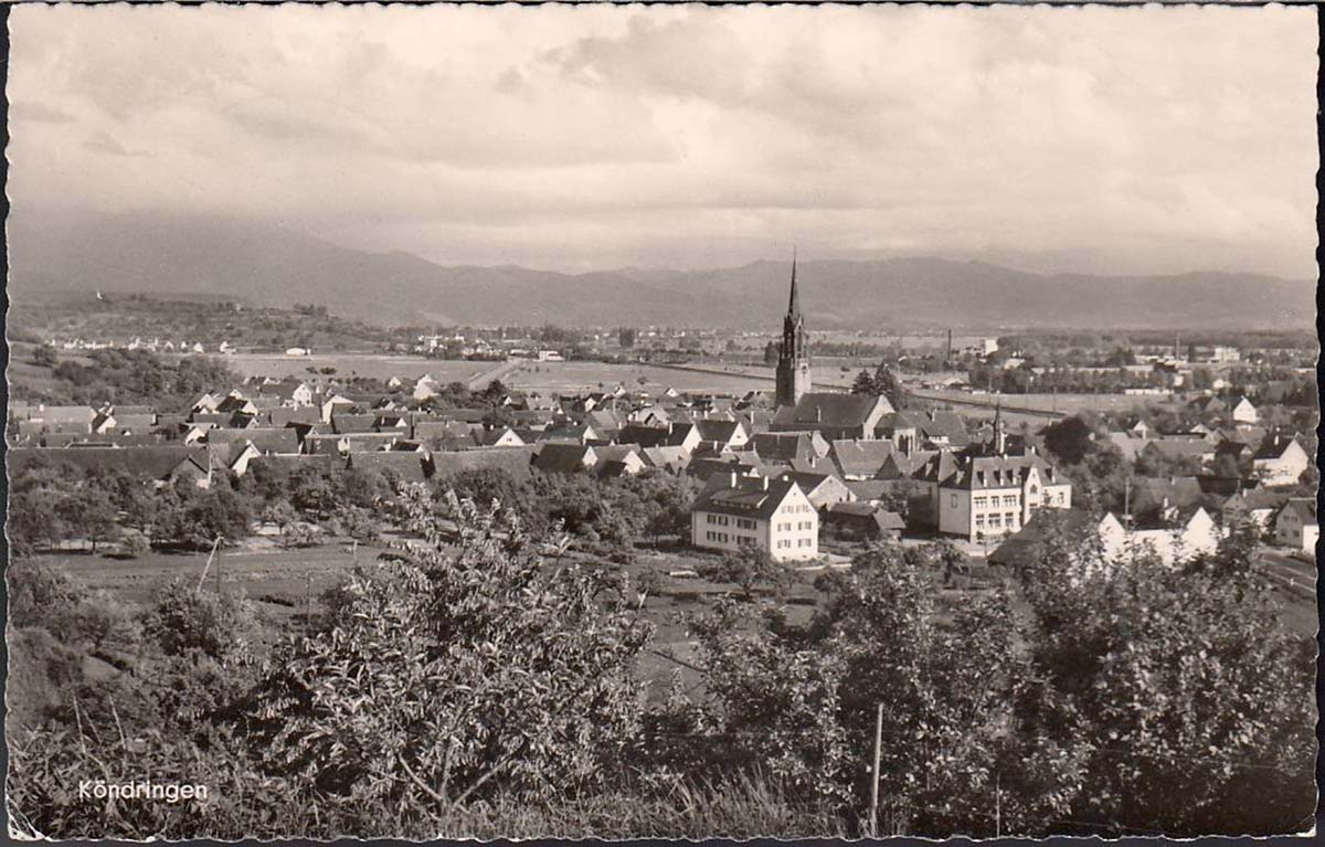 Teningen. Panorama von Köndringen, 1962